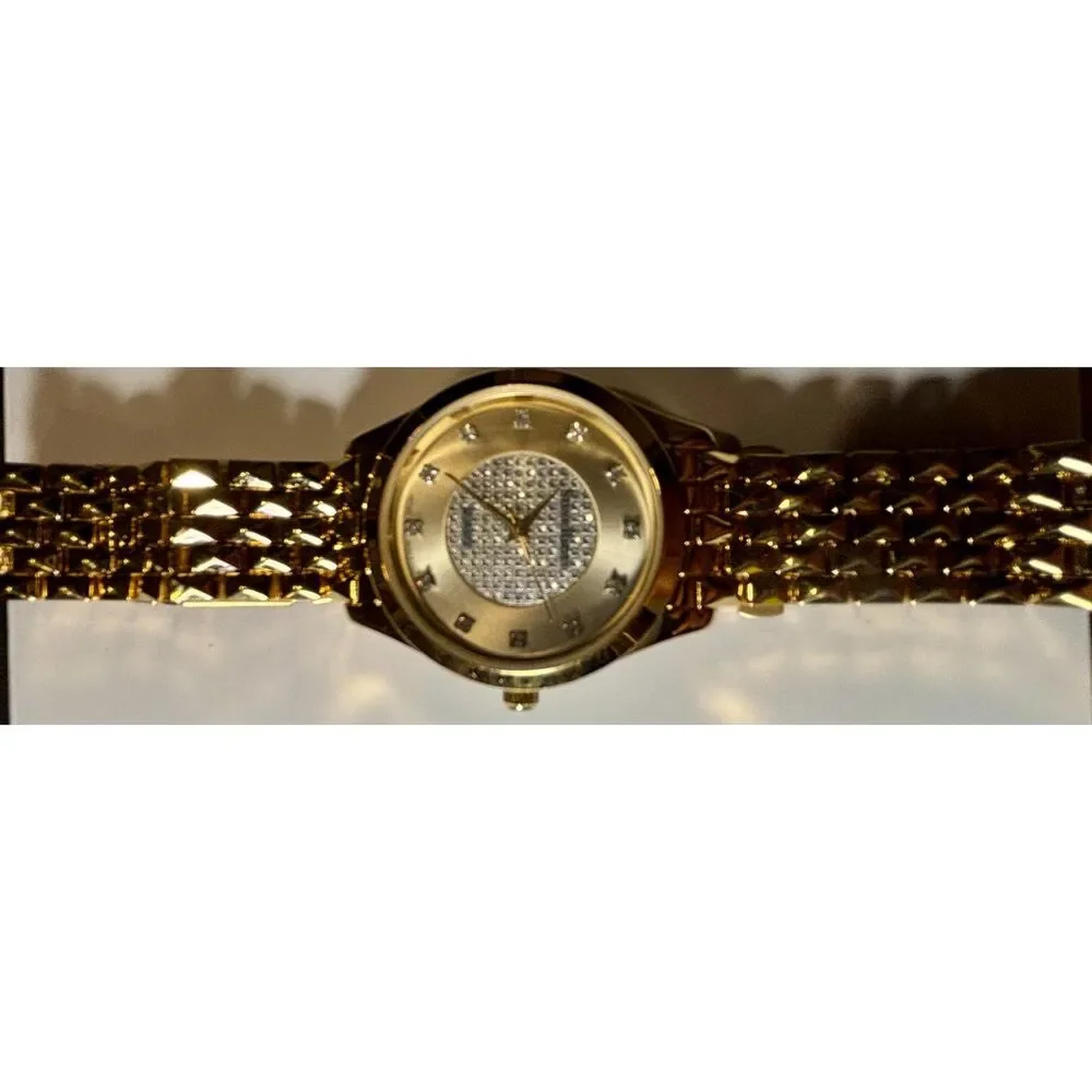 Rare Collector's Item – Steve Harvey Quartz Watch (Gold-Tone, Textured Dial)